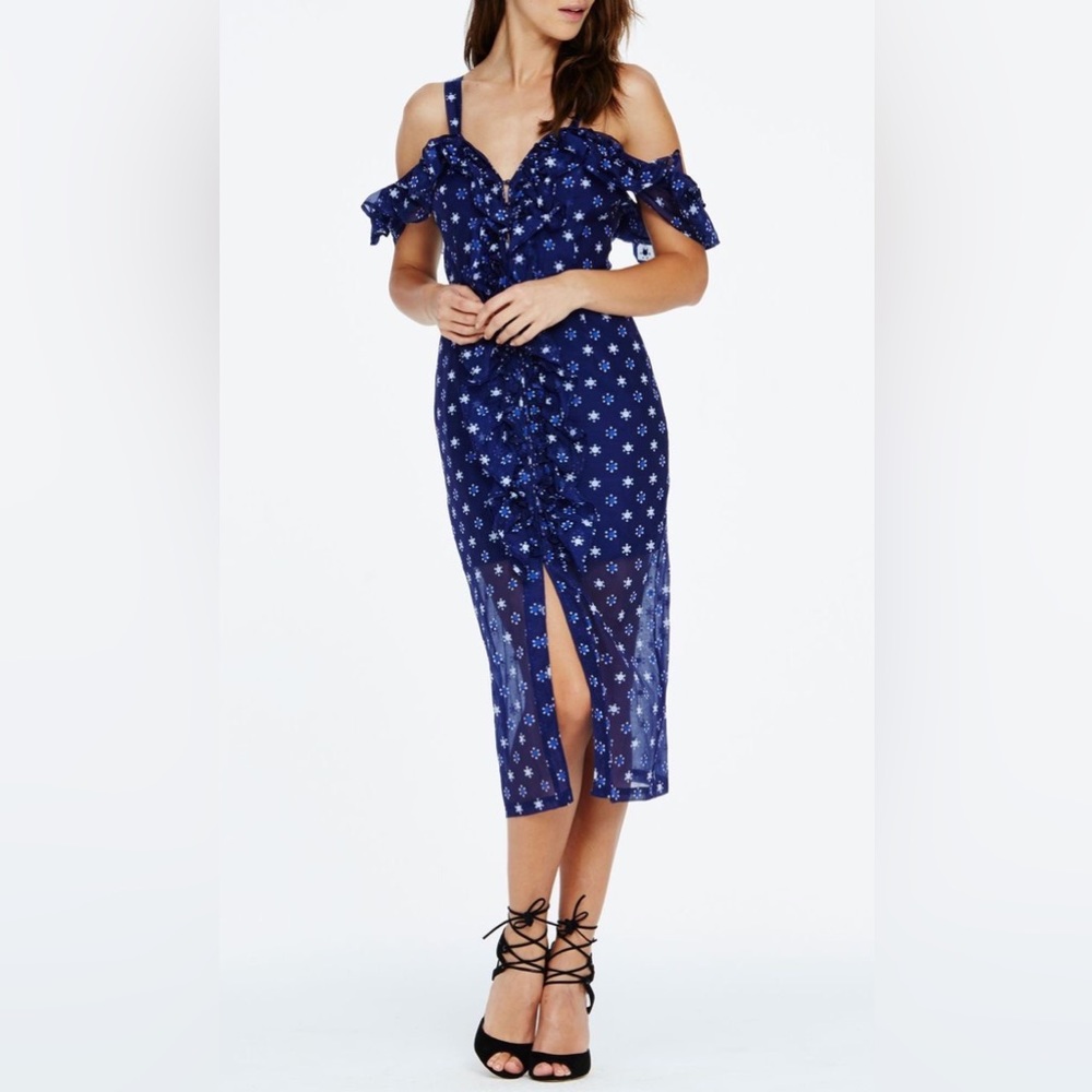 NEW Alice McCall Off Shoulder Ruffle Midi Dress Summer Bohemian Wedding - Picture 2 of 11